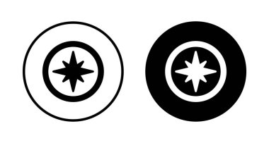 Pusula simgesi vektörü beyaz arkaplanda izole edildi. Pusula vektör simgesi