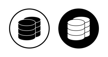 Veritabanı simgesi vektörü beyaz arkaplanda izole edildi. veritabanı vektörü simgesi