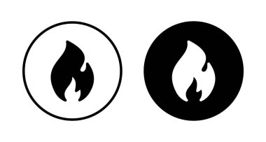 Beyaz arkaplanda izole edilmiş ikon vektörünü ateşle. Alev simgesi şablonunu ateşle. Ateş alevleri sembol vektörü