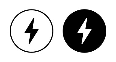Şimşek simgesi vektörü beyaz arkaplanda izole edildi. Kilit simgesi vektörü. Enerji ve gök gürültüsü elektrik simgesi