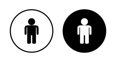 Beyaz arkaplanda insan simgesi vektörü izole edildi. Erkek ikon vektörü. insan sembolü