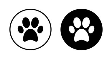 Pençe simgesi vektörü beyaz arkaplanda izole edildi. Paw Yazdırma simgesi