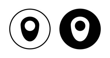 Pin simgesi vektörü beyaz arkaplanda izole edildi. Konum simgesi. Harita işaretleyici simgesi. Nokta. Yer bulucu. Adres