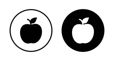 Elma simgesi vektörü beyaz arkaplanda izole edildi. Apple vektör simgesi.