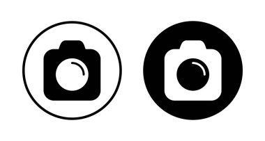 Kamera Simgesi vektörü beyaz arkaplanda izole edildi. Kamera sembolü. Kamera vektör simgesi