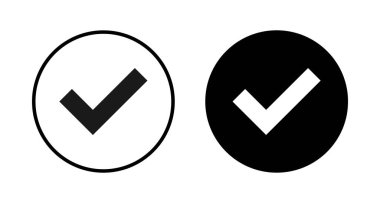 Beyaz arkaplanda izole edilmiş simge vektörünü kontrol et. İşaret simgesini işaretle. Kontrol listesi simgesi. Tik tak