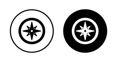 Pusula simgesi vektörü beyaz arkaplanda izole edildi. Pusula vektör simgesi