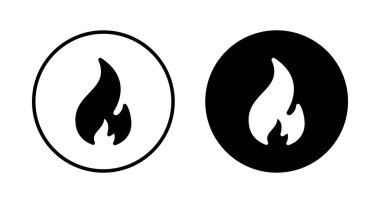 Beyaz arkaplanda izole edilmiş ikon vektörünü ateşle. Alev simgesi şablonunu ateşle. Ateş alevleri sembol vektörü