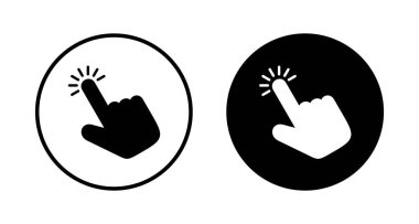 Beyaz arkaplanda el imleci simgesi vektörü izole edildi. El tıklama simgesi. Parmak gösterici vektörü