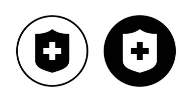 Sağlık sigortası ikonu vektörü beyaz arka planda izole edildi. Sigorta sağlık belgesi simgesi