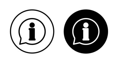 Bilgi simgesi vektörü beyaz arkaplanda izole edildi. Bilgi işareti var. Bizim hakkımızda