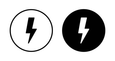 Şimşek simgesi vektörü beyaz arkaplanda izole edildi. Kilit simgesi vektörü. Enerji ve gök gürültüsü elektrik simgesi