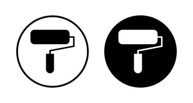 Beyaz arkaplanda izole edilmiş resim simgesi vektörü. Fırça vektör simgesini boya. Boya silindiri simgesi