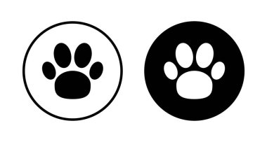 Pençe simgesi vektörü beyaz arkaplanda izole edildi. Paw Yazdırma simgesi
