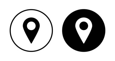 Pin simgesi vektörü beyaz arkaplanda izole edildi. Konum simgesi. Harita işaretleyici simgesi. Nokta. Yer bulucu. Adres