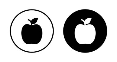 Elma simgesi vektörü beyaz arkaplanda izole edildi. Apple vektör simgesi.