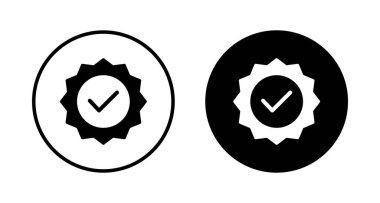 Beyaz arkaplanda izole edilmiş simge vektörü. Onaylı Madalya Simgesi vektörü. işaretle