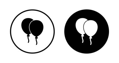 Beyaz arkaplanda izole edilmiş balon simgesi vektörü. Parti balonu süsleme doğum günü vektörü. Balon vektör simgesi