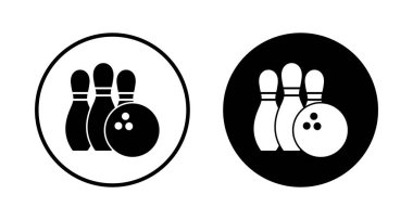 Bowling game Pin Icon vector isolated on white background. Bowling icon, ball and pin clipart