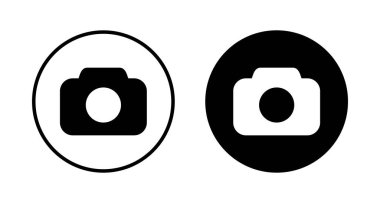 Kamera Simgesi vektörü beyaz arkaplanda izole edildi. Kamera sembolü. Kamera vektör simgesi