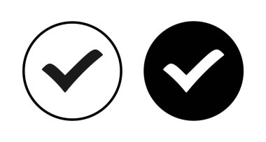 Beyaz arkaplanda izole edilmiş simge vektörünü kontrol et. İşaret simgesini işaretle. Kontrol listesi simgesi. Tik tak