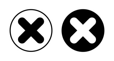 Beyaz arkaplanda izole edilmiş simge vektörünü kapat. Simgeyi sil. sil, iptal et, çıkış sembolü