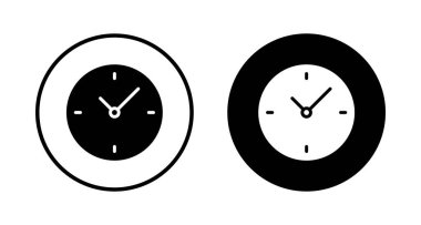 Saat simgesi vektörü beyaz arkaplanda izole edildi. Zaman simgesi vektörü. Saat vektör simgesi