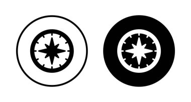 Pusula simgesi vektörü beyaz arkaplanda izole edildi. Pusula vektör simgesi