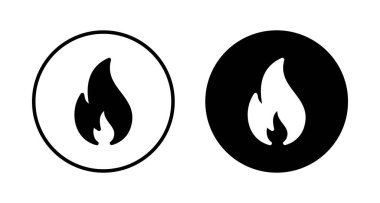Beyaz arkaplanda izole edilmiş ikon vektörünü ateşle. Alev simgesi şablonunu ateşle. Ateş alevleri sembol vektörü