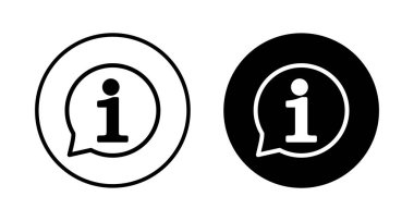 Bilgi simgesi vektörü beyaz arkaplanda izole edildi. Bilgi işareti var. Bizim hakkımızda