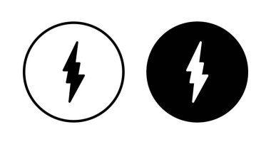 Şimşek simgesi vektörü beyaz arkaplanda izole edildi. Kilit simgesi vektörü. Enerji ve gök gürültüsü elektrik simgesi