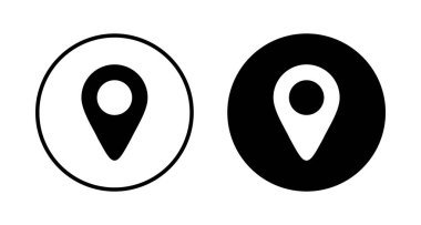 Pin simgesi vektörü beyaz arkaplanda izole edildi. Konum simgesi. Harita işaretleyici simgesi. Nokta. Yer bulucu. Adres