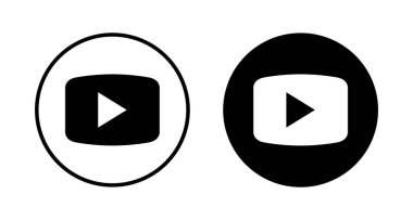 Beyaz arkaplanda izole edilmiş simge vektörünü çal. Düğme vektör simgesini oynat. Video simgesi vektörü