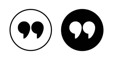 Beyaz arkaplanda izole edilmiş simge vektörü. Alıntı işareti simgesi. Tırnak işareti sembolü.