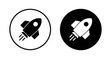 Roket ikon vektörü beyaz arkaplanda izole edildi. Kavram Simgesini Başlat. Başlangıç simgesi