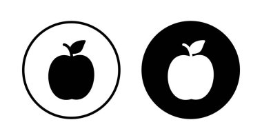 Elma simgesi vektörü beyaz arkaplanda izole edildi. Apple vektör simgesi.