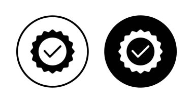 Beyaz arkaplanda izole edilmiş simge vektörü. Onaylı Madalya Simgesi vektörü. işaretle