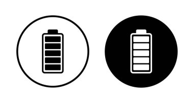 Batarya ikonu vektörü beyaz arkaplanda izole edildi. Batarya vektör simgesi. Şarj seviyesi. pil yükleme simgesi
