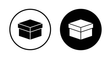 Kutu simgesi vektörü beyaz arkaplanda izole edildi. Karton kutu, ambalaj açık. Kutu vektörü simgesi