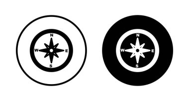 Pusula simgesi vektörü beyaz arkaplanda izole edildi. Pusula vektör simgesi