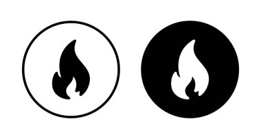 Beyaz arkaplanda izole edilmiş ikon vektörünü ateşle. Alev simgesi şablonunu ateşle. Ateş alevleri sembol vektörü