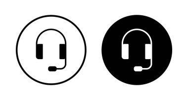 Kulaklık simgesi vektörü beyaz arkaplanda izole edildi. Kulaklık vektör simgesi. Ara bizi.