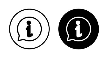 Bilgi simgesi vektörü beyaz arkaplanda izole edildi. Bilgi işareti var. Bizim hakkımızda