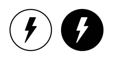 Şimşek simgesi vektörü beyaz arkaplanda izole edildi. Kilit simgesi vektörü. Enerji ve gök gürültüsü elektrik simgesi