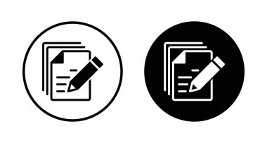 Not simgesi vektörü beyaz arkaplanda izole edildi. Simge vektörü alınıyor. Satır simgesini düzenle. Belge yazımı. İçerik yazımı