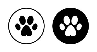 Pençe simgesi vektörü beyaz arkaplanda izole edildi. Paw Yazdırma simgesi