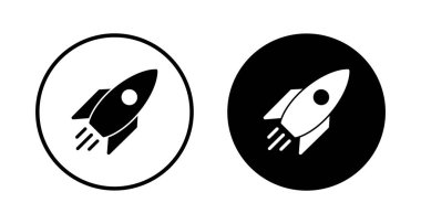 Roket ikon vektörü beyaz arkaplanda izole edildi. Kavram Simgesini Başlat. Başlangıç simgesi