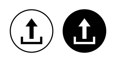 Beyaz arkaplanda izole edilmiş simge vektörünü yükle. İşaret simgesini yükle. Gönderme düğmesi. Sembol yükle.