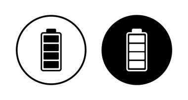 Batarya ikonu vektörü beyaz arkaplanda izole edildi. Batarya vektör simgesi. Şarj seviyesi. pil yükleme simgesi