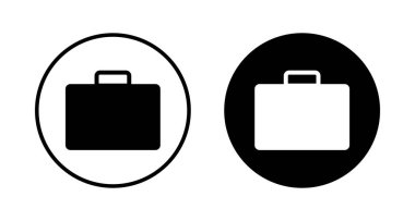 Beyaz arkaplanda izole edilmiş evrak çantası simgesi vektörü. Evrak çantası vektör simgesi